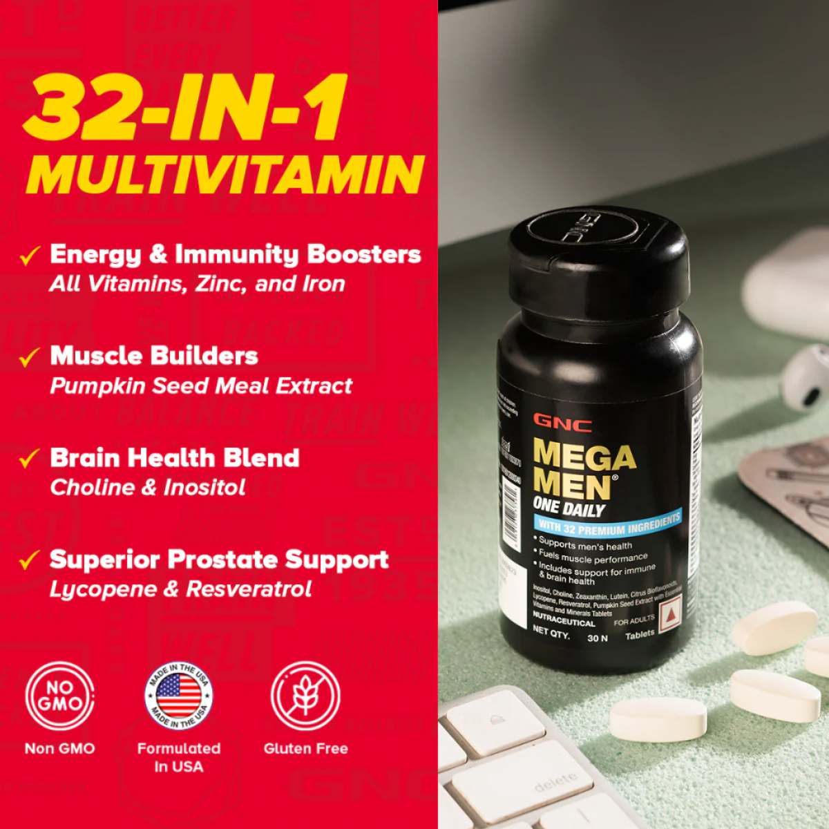 Image of GNC Mega Men One Daily Multivitamin – Complete Men’s Health Support at Best Price from One Bharat Pharmacy