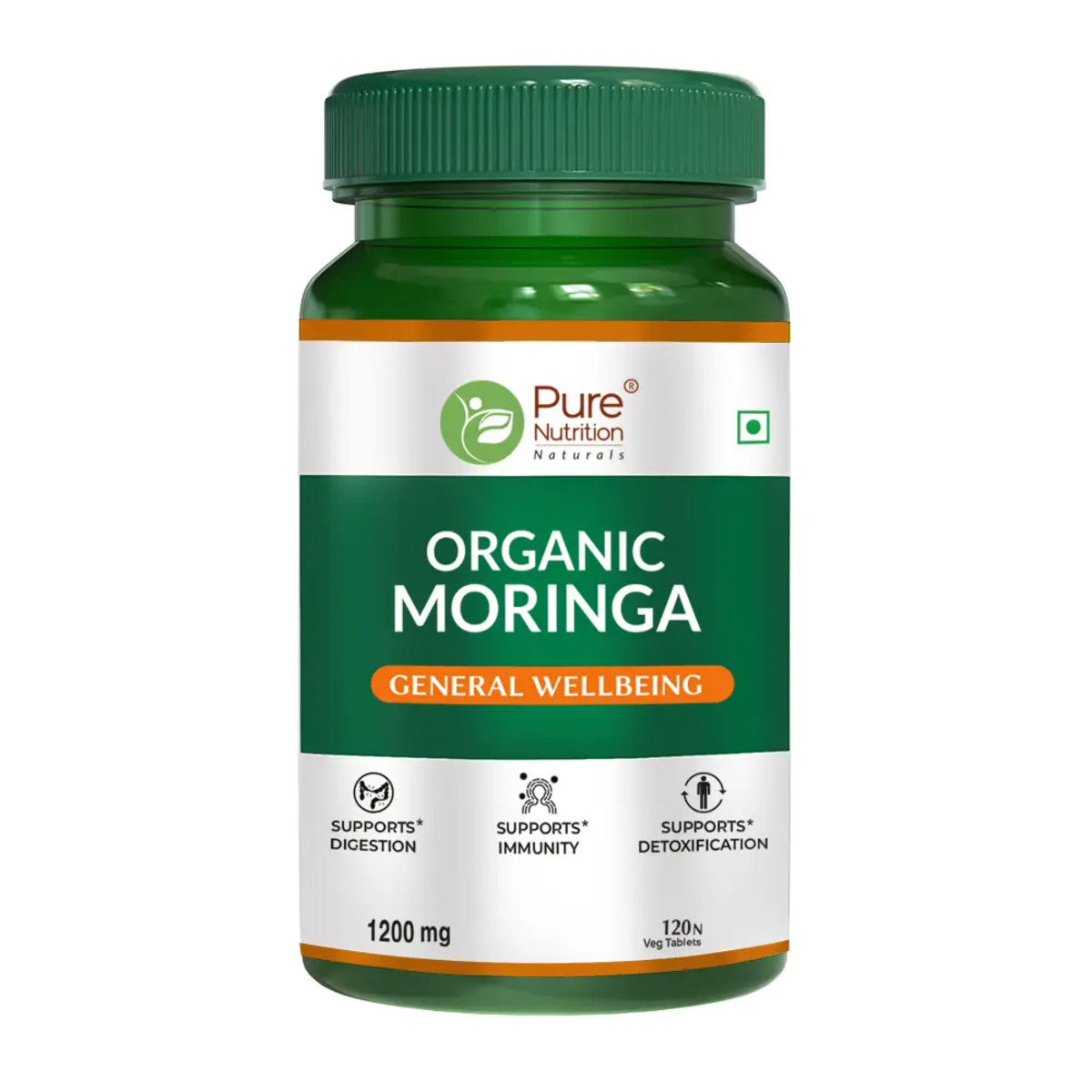 Pure Nutrition Organic Moringa 1200mg - 120 Veg Tablets