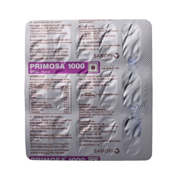 Primosa 1000 Softgel Buy Strip of 15 capsules at best price in