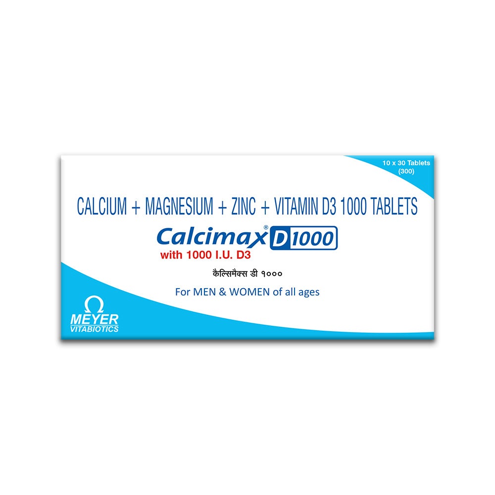 Calcimax D 1000mg Tablet: Buy Strip of 30 tablets at best price in ...