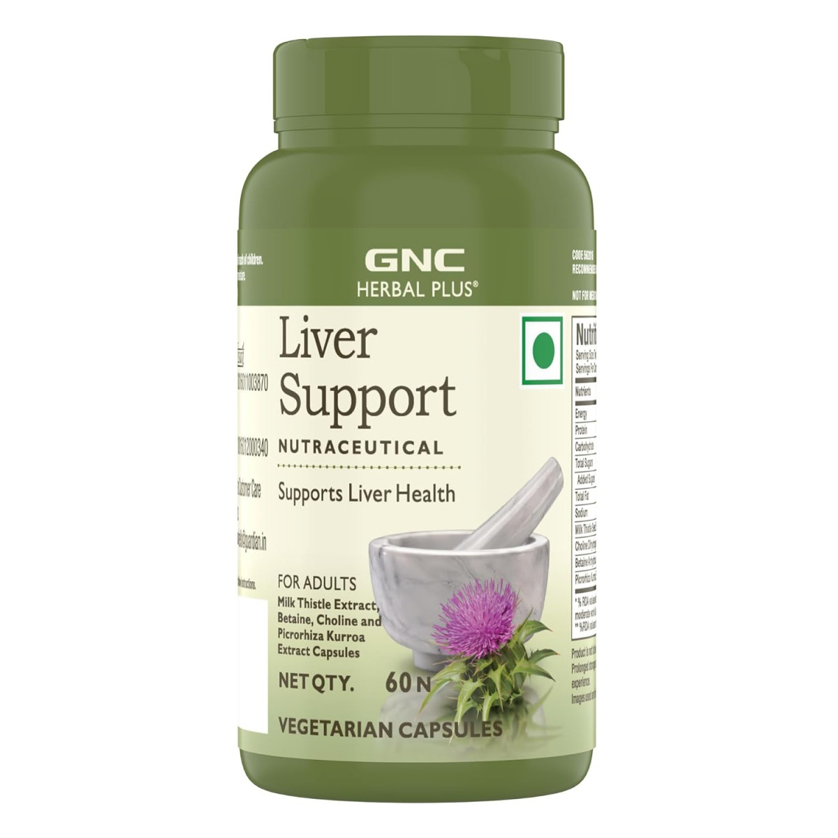 GNC Herbal Plus Liver Support Vegetarian 60 Capsules