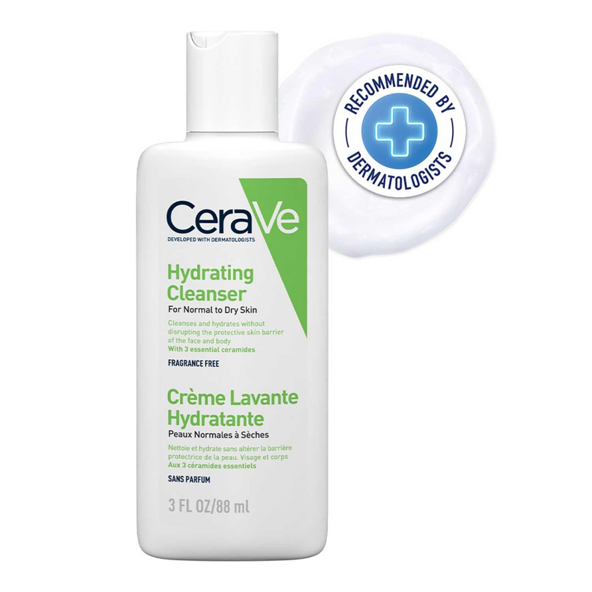 CeraVe Hydrating Cleanser For Normal & Dry Skin, 88 ml