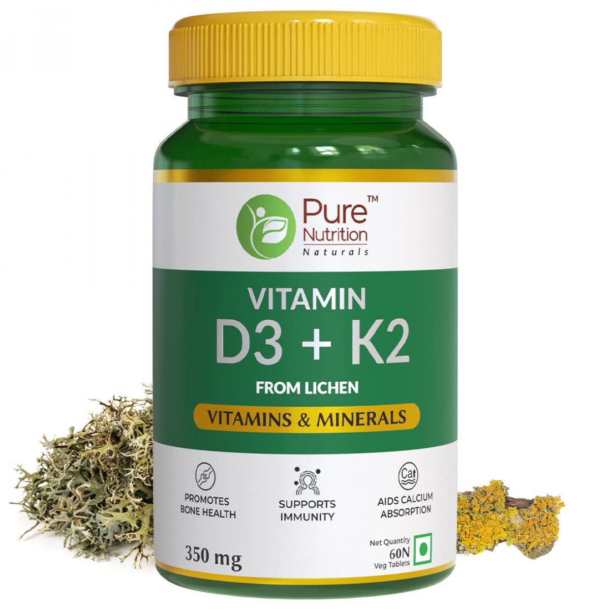 Pure Nutrition Vitamin D3 + K2 for Immunity, Bones & Heart Health